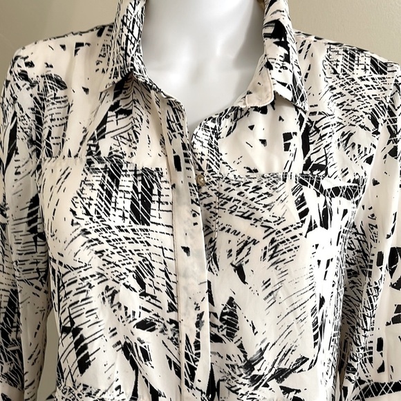 Robert Rodriguez Long Sleeve Abstract Print Buttoned Front Blouse (M) P/4/A1383 - Picture 2 of 10